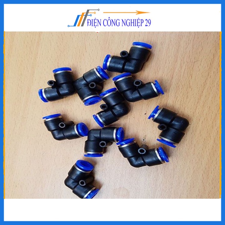 Cút góc chữ L, Đầu nối góc ống hơi khí nén, ống phun sương đầy đủ kích thước