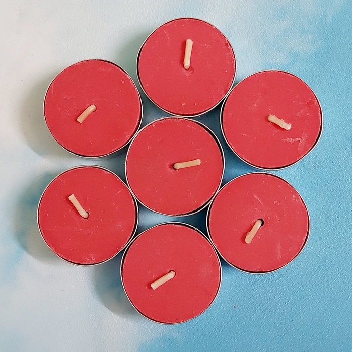 Combo 10 viên nến tealight đốt đèn xông tinh dầu cháy 2h và 4h màu trắng, vàng, đỏ