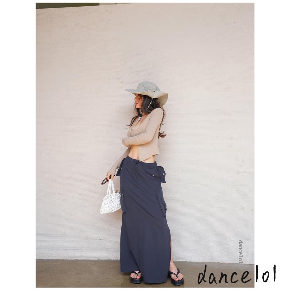 Áo Croptop Tay Dài Màu Trơn Thiết Kế Đơn Giản 1O1