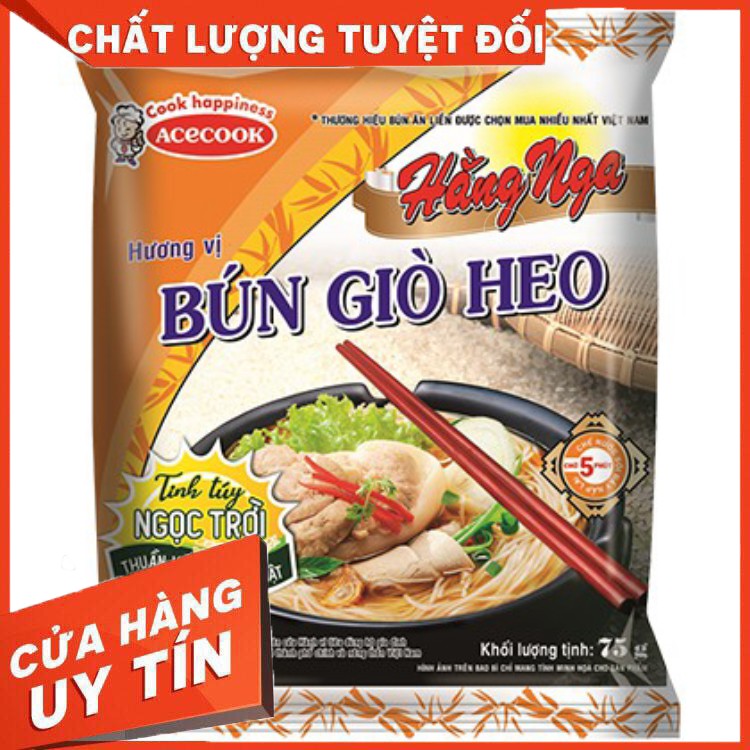 Combo 10 gói Bún bò giò heo - Bún Hằng Nga (75g)