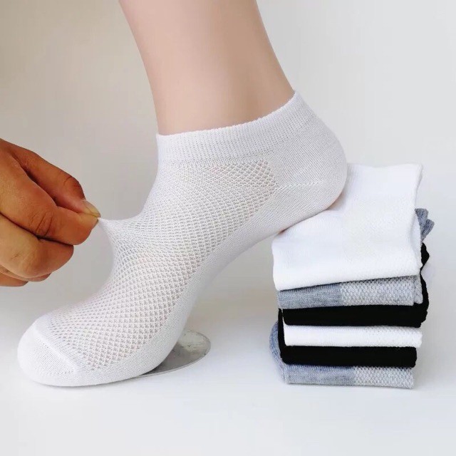 Combo 10 đôi tất vớ lưới nam thông hơi cổ ngắn kháng khuẩn