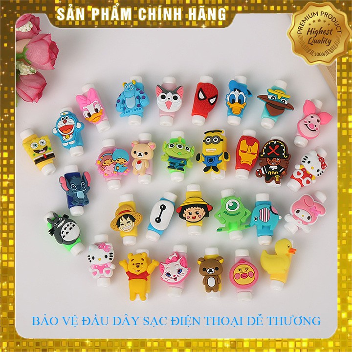 Kẹp Bảo Vệ Đầu Sạc Hình Thú ⭐ Kẹp Chống Đứt Gãy Dây Cáp Sạc Điện Thoại Giao Ngẫu Nhiên ⭐