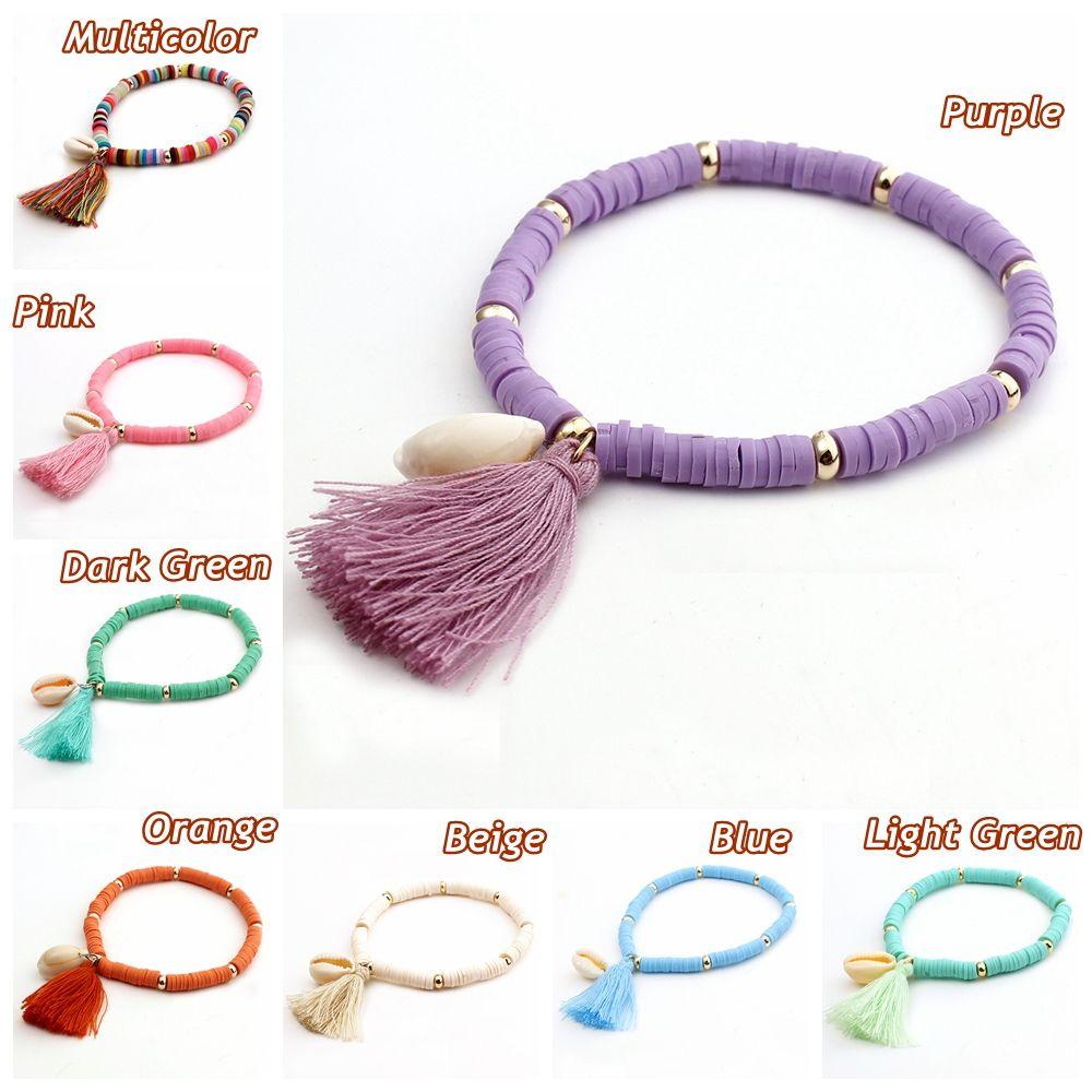 Vòng Tay Vỏ Sò Handmade Điều Chỉnh Được Có Tua Rua Phong Cách Bohemia