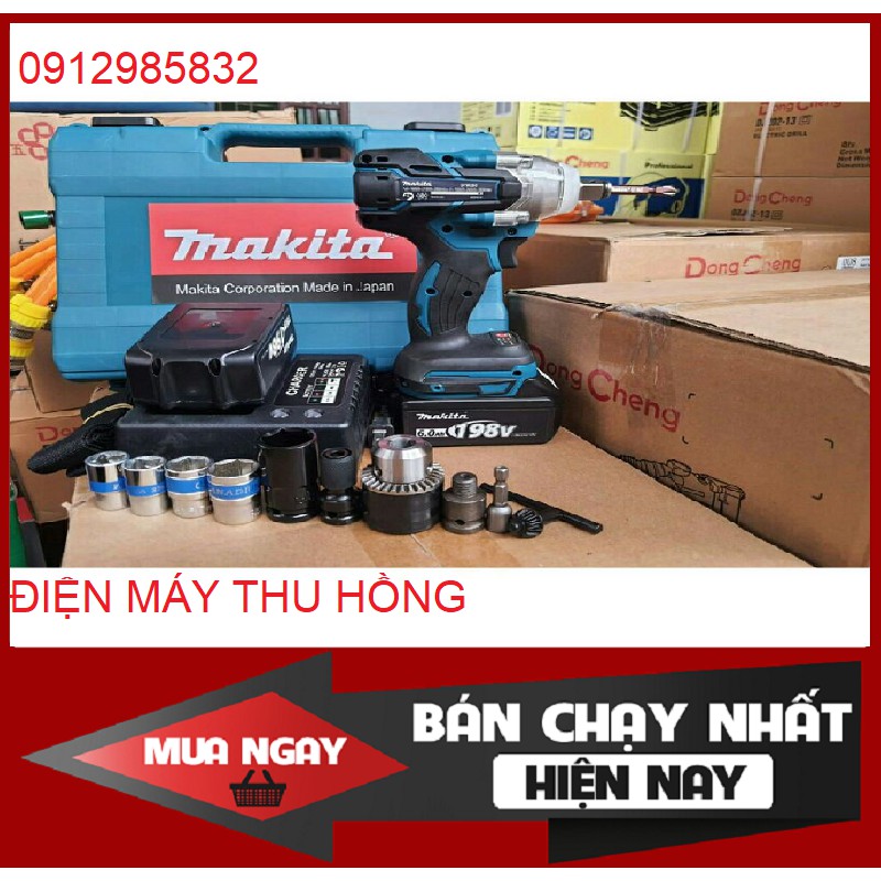 máy siêt bulong makita 198v KHÔNG CHỔI THAN - BẮN BULONG BẮN VÍT BẮN TÔN