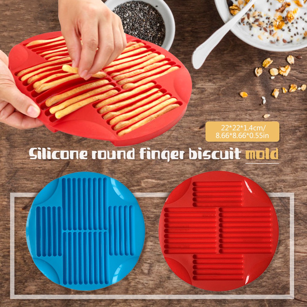 Khuôn silicon tự làm bánh quy hình que dài kích thước 22x22x1.4cm