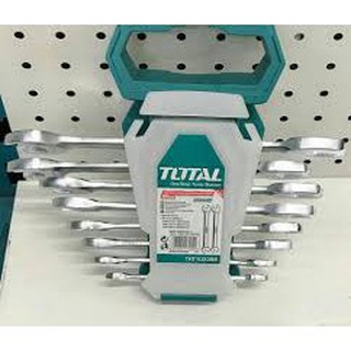 Bộ 8 cờ lê hai miệng total tht102386 - thép crv cao cấp, chống gỉ - chính hãng
