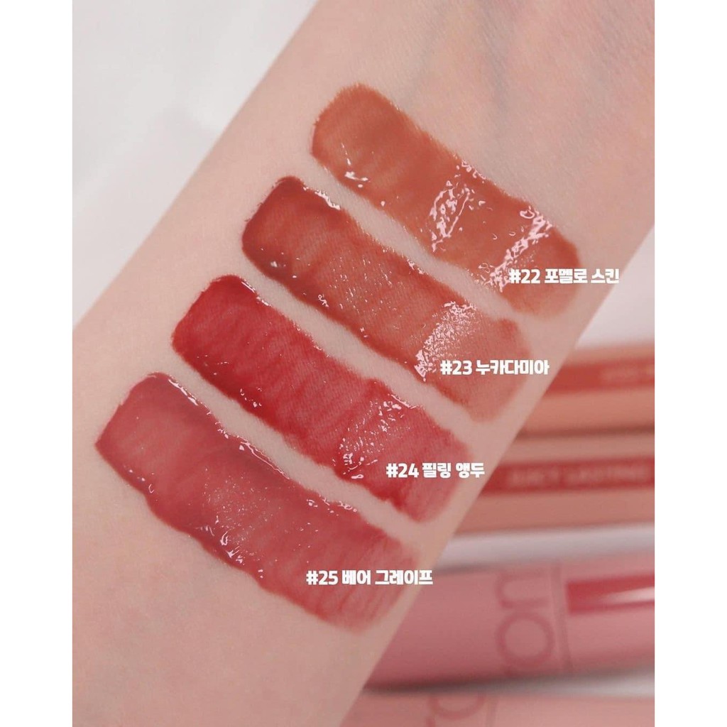 [Mẫu Mới] Son Kem Bóng Romand Màu Cam Đào Juicy Lasting Tint 23 Nucadamia