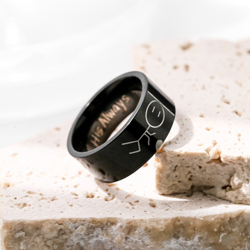 Nhẫn Thép Không Gỉ 8mm Màu Sắc Bạc Dành Cho Nam Và Nữ