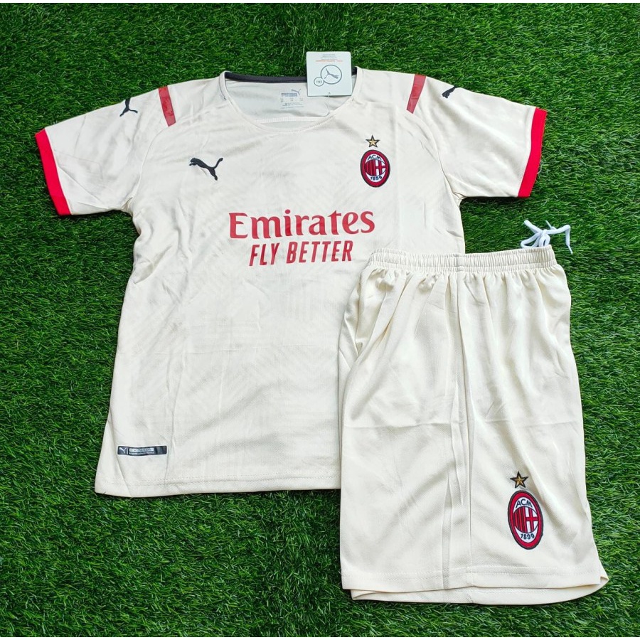 Bộ Quần Áo Bóng Đá MILAN AWAY 2021/2022 Nhập Khẩu Cao Cấp Cho Bé