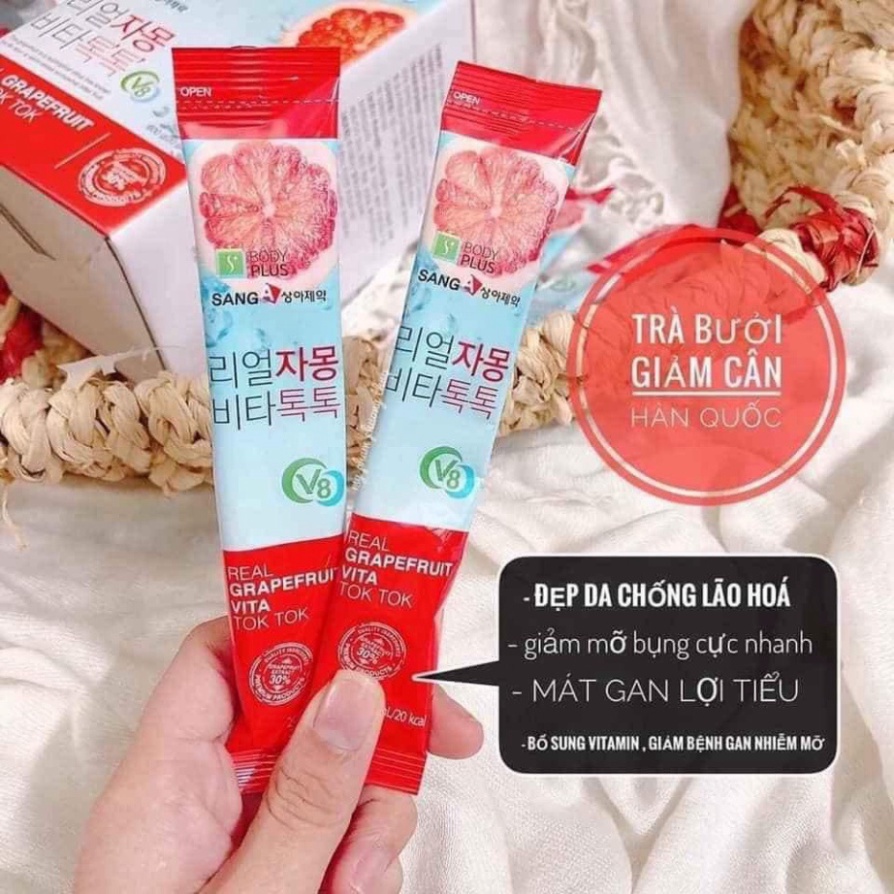 Trà Bưởi Giảm Cân Sanga Real Grapefruit Vita Tok Tok 30 Gói Hàn Quốc Chính Hãng - Bưởi Đỏ Đẹp Da Giữ Dáng