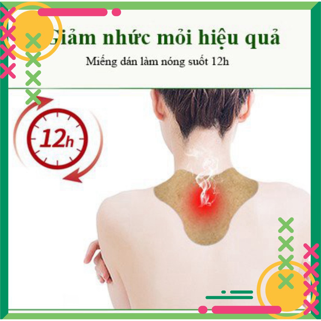 Hộp 12 Miếng Dán Ngải Cứu Vai Gáy Giảm Đau Cổ Vai Gáy AICAO JingZhuitie