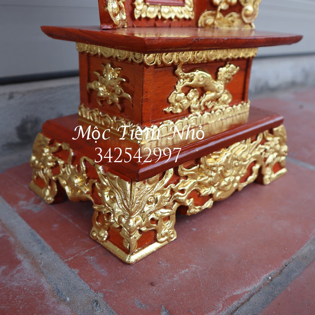 Bài vị thờ cúng gia tiên gỗ gõ cao 61cm ngang 25 sâu 15cm