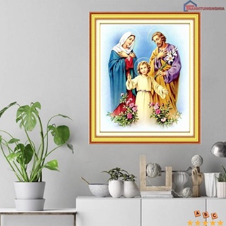 Tranh đính đá DF2840 VS225 (70cm x 60cm), tranh thêu chữ thập gia đình thánh gia 88990 (48cm x 55cm)