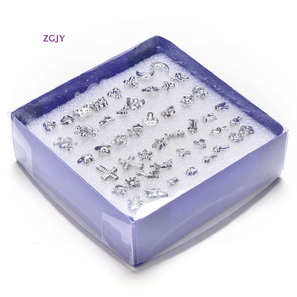 Set 24 Đôi Khuyên Tai Nhựa Mạ Bạc Thời Trang Mới