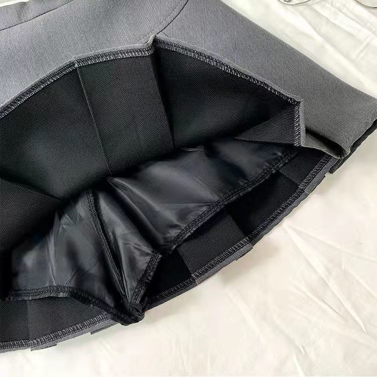 Jiashucheng Hàng Mới Về Mới Chân Váy Chữ a Xếp Ly Lưng Cao Màu Đen Thời Trang Xuân Hè Xinh Xắn Cho Nữ