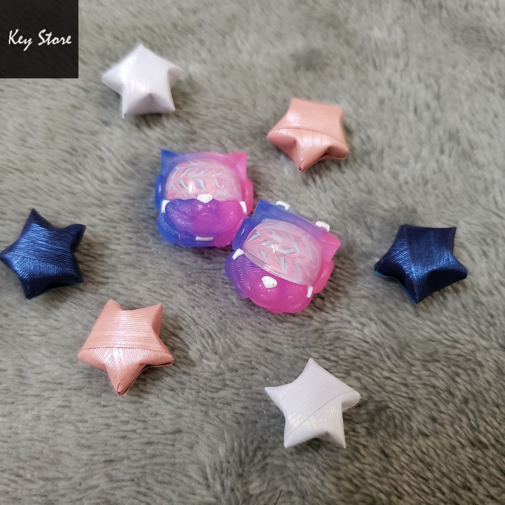 Nút bàn phím cơ artisan keycap sirius màu xanh hồng có xuyên led