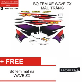 Bộ tem xe Wave ZX màu trắng