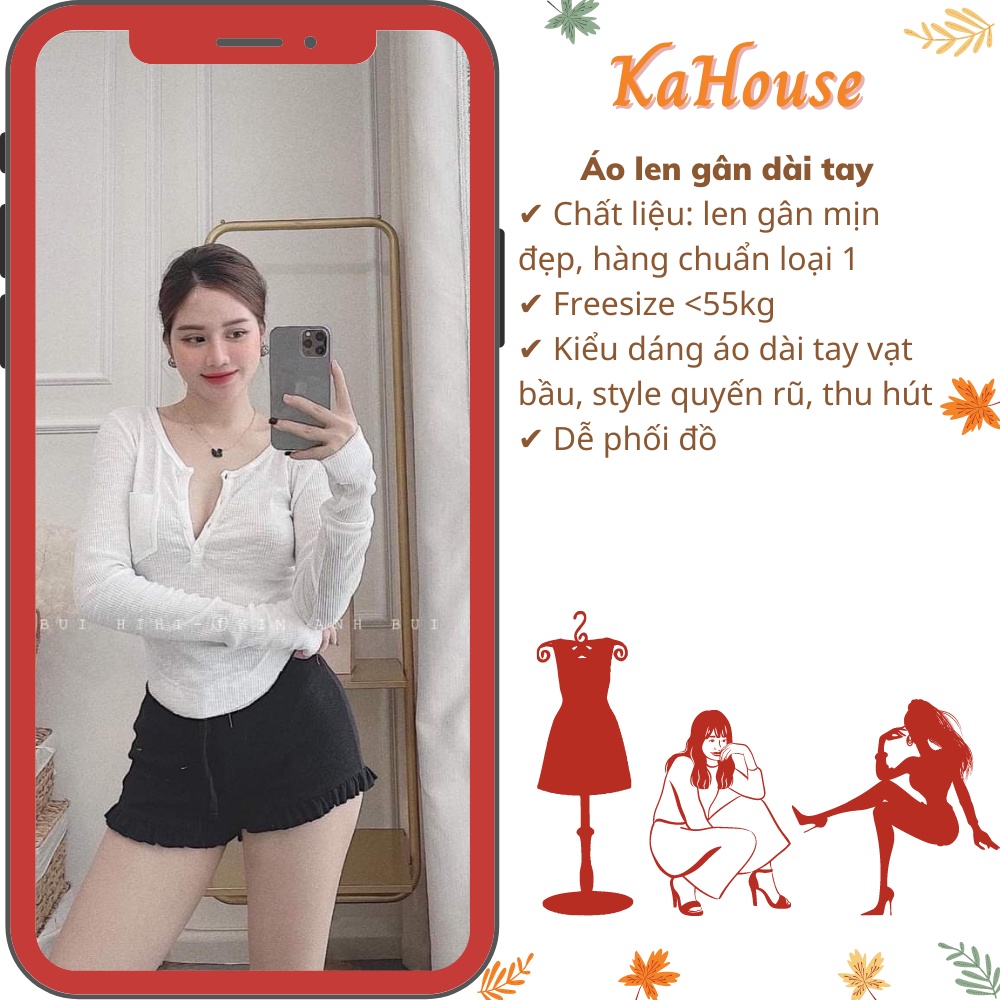[ Hàng cao cấp loại 1 kèm hình thật ] Áo Len Tăm Gân Dài Tay Basic- KaHouse 024 | BigBuy360 - bigbuy360.vn