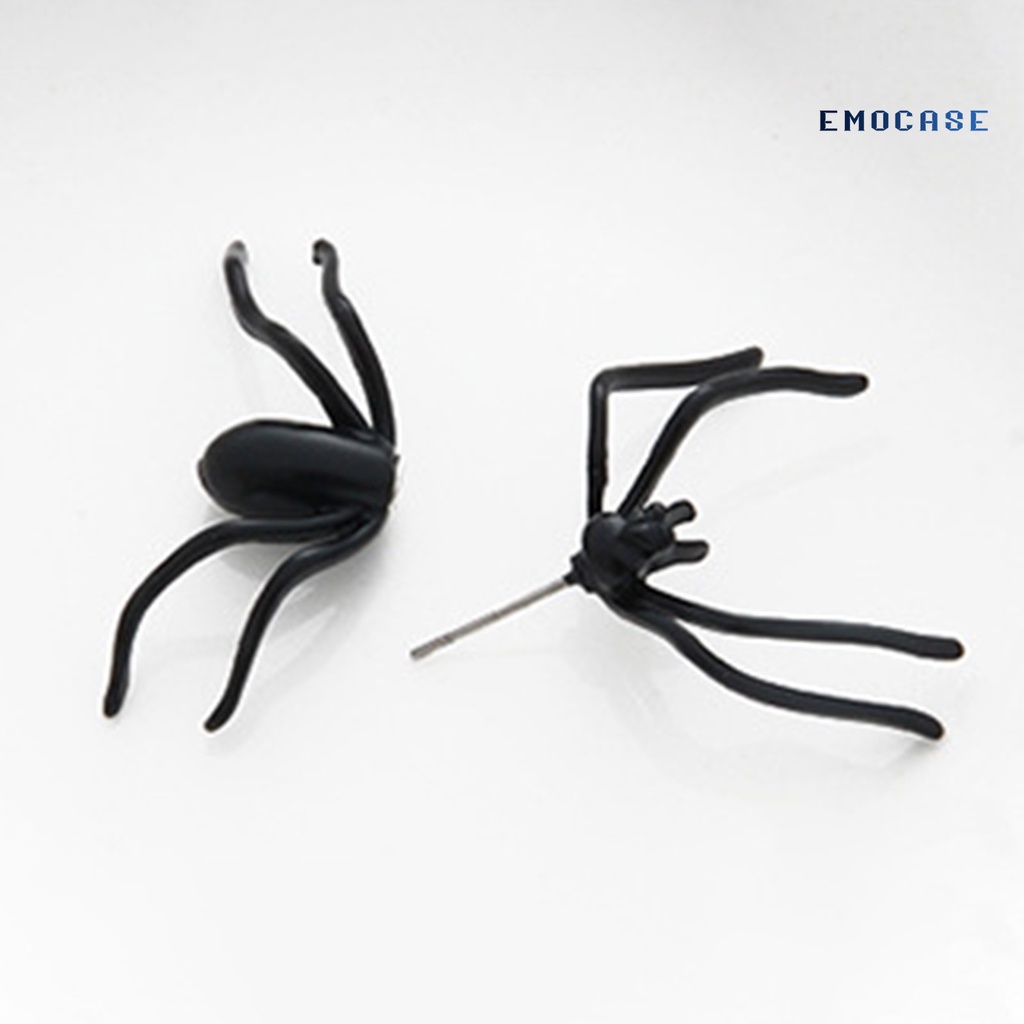 1 Khuyên Tai Nhựa Hình Nhện 3D Màu Đen