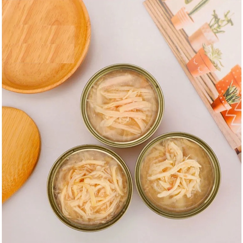 Pate cho mèo Meomeoda (Poroca) - 12 lon - thịt gà xé, nhiều nước sốt