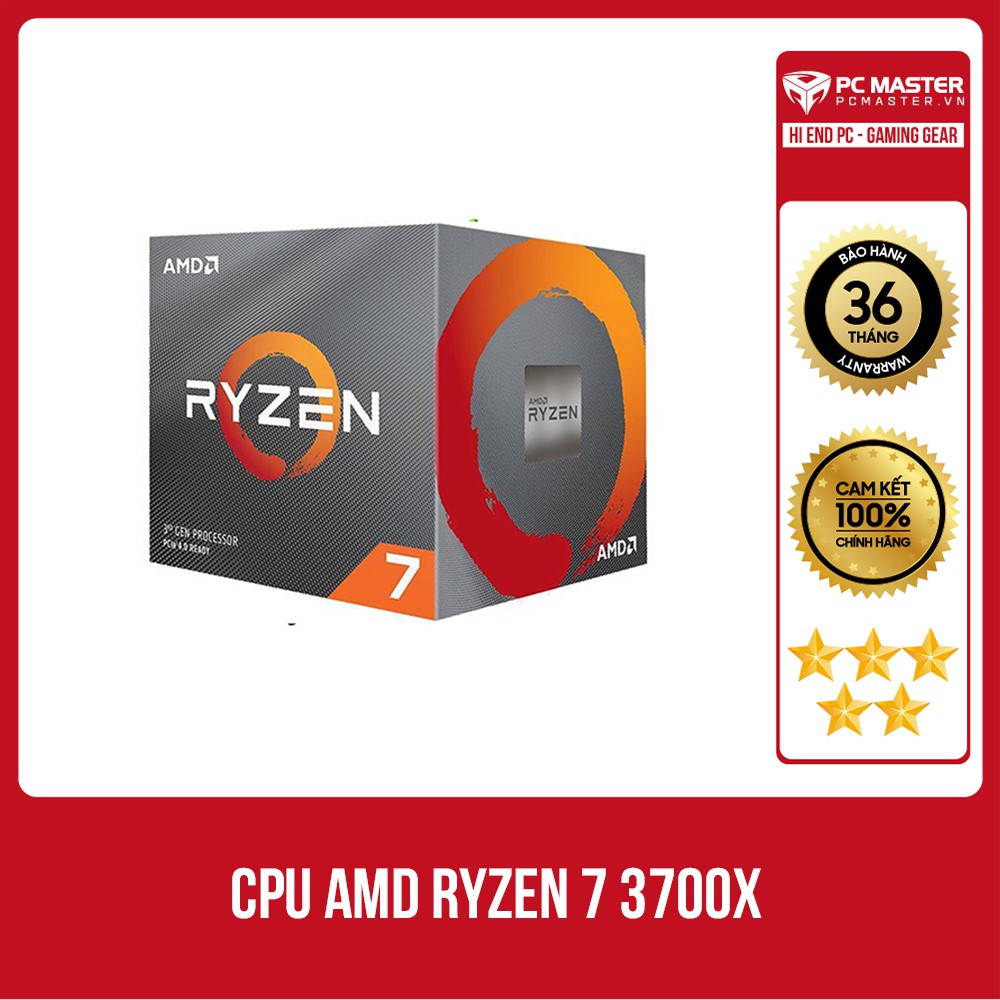 CPU AMD Ryzen 7 3700X (3.6GHz turbo up to 4.4GHz, 8 nhân 16 luồng, 32MB Cache, 65W)