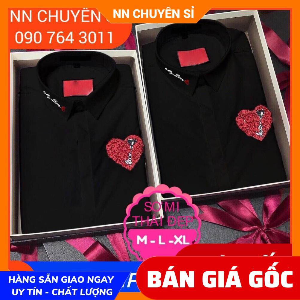 ÁO SƠ MI CÔNG SỞ - ÁO CẶP NAM NỮ SMPT ⚡100% ẢNH THẬT