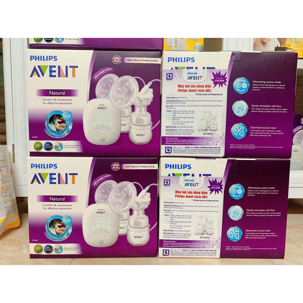 ⚡ 𝑪𝑯𝑰́𝑵𝑯 𝑯𝑨̃𝑵𝑮 ⚡ Máy hút sữa điện đôi Philips Avent hoa tuyết (kèm quà tặng) bảo hành 2 năm