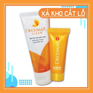 [Mã FMCG8 - 8% đơn 250K] Bộ sản phẩm giảm ngừa mụn gồm sữa rửa mặt Decumar Clean 50gr và Gel ngừa mụn Decumar New 20gr