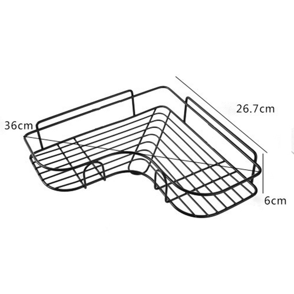 Kệ góc nhà tắm dán tường siêu dính chịu lực, kệ góc dán tường nhà tắm nhà bếp đa năng không gỉ sét