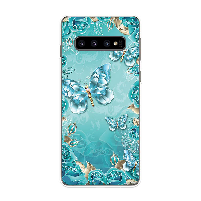 Samsung Galaxy S9 S9+ S10 S10+ Plus S10e Lite Soft TPU Silicone Phone Case Cover Poetic Butterfly