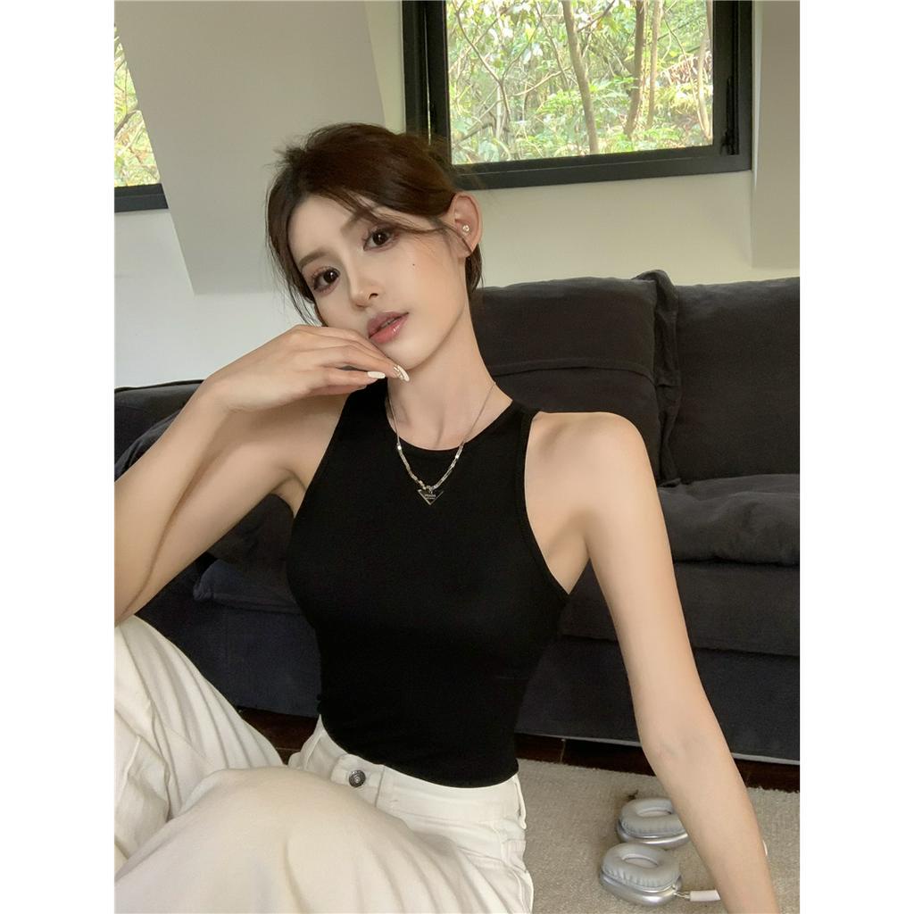 Cocory vn Áo Tank Top Hở Lưng Dáng Ôm Thời Trang Mùa Hè Quyến Rũ Cho Nữ