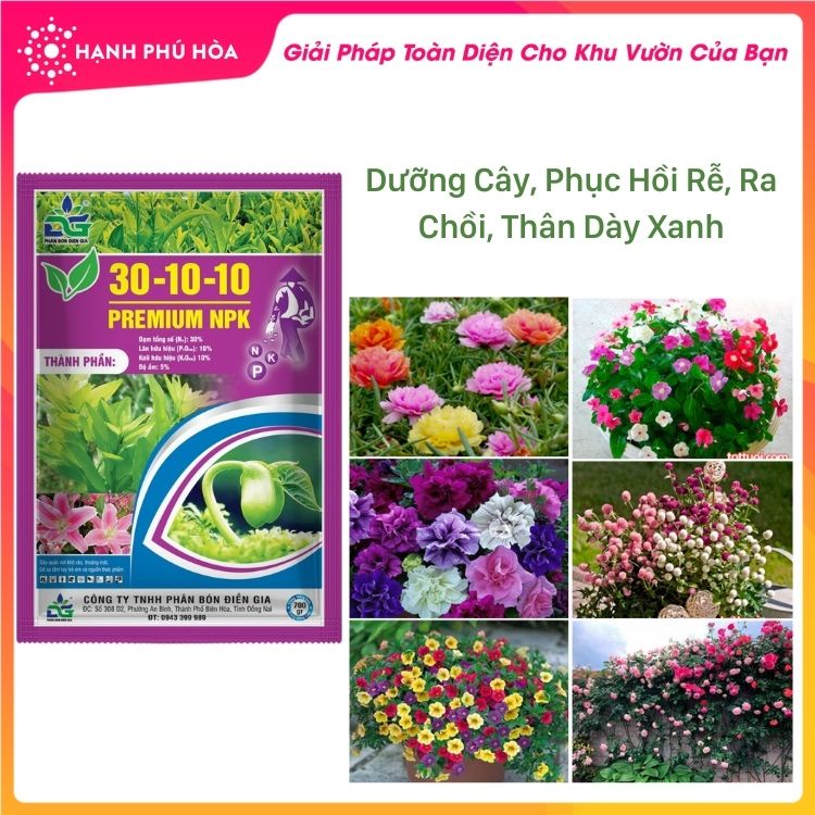 Phân Bón Lá Cao Cấp NPK Điền Gia 30 10 10 - Hoa Kiểng- Rau Màu 700g- Dưỡng Cây, Phục Hồi Rễ, Ra Chồi, Thân Dày Xanh