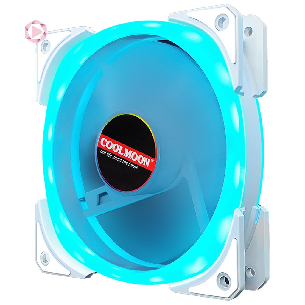 Quạt tản nhiệt máy tính COOLMOON SHUANGJIAO 1 hai mặt đèn RGB điều khiển từ xa 12cm 16 triệu màu cho nhà/văn phòng/bar
