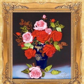 Tranh thêu ruy băng 50x45cm