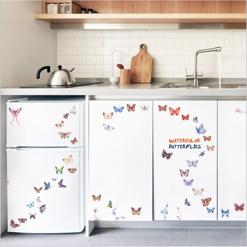 Decal trang trí tường - Bướm xinh sắc màu nhí