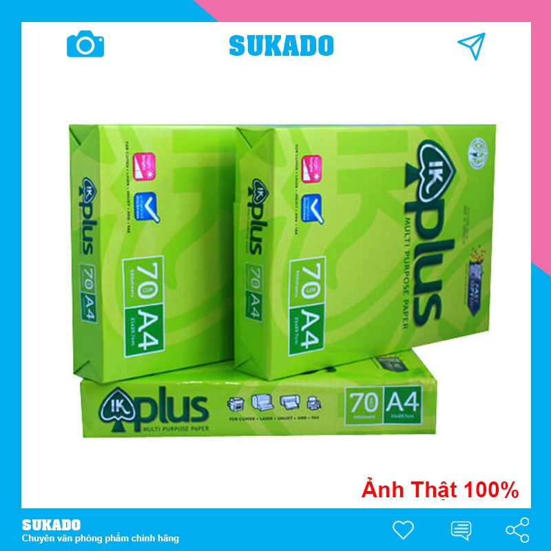 Giấy A4 IK Plus 70gsm dày 500 tờ xuất xứ Indonesia SUKADO GIKA470