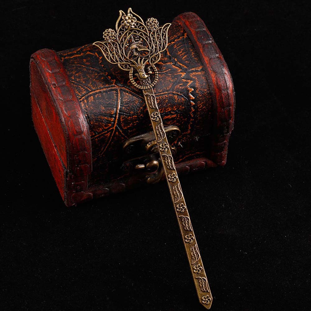 Trâm Cài Tóc Bằng Kim Loại Chạm Khắc Phong Cách Trung Hoa Cổ Điển Cho Nữ