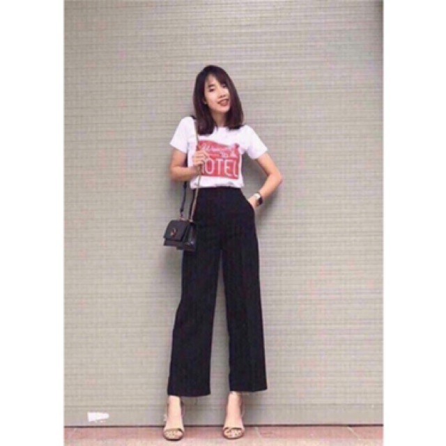 [AMANDA] Quần vải nữ, quần suông ống rộng,  siêu xinh, mặc chân dài như siêu mẫu .