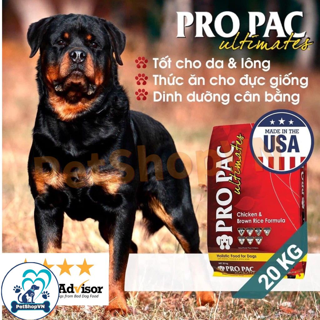 Thức Ăn Cho Chó Hạt PROPAC ULTIMATES CHICKEN & BROWN RICE Bao 20Kg Vị Thịt Gà & Gạo Lứt
