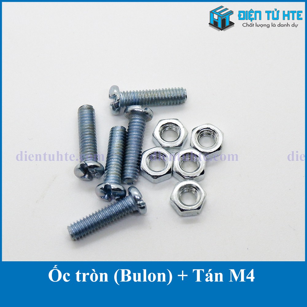 Bộ Ốc tròn (Bulon) + Tán (Đai ốc) M2 M3 M4 (Gói 20 con) [HTE Quy Nhơn CN2]