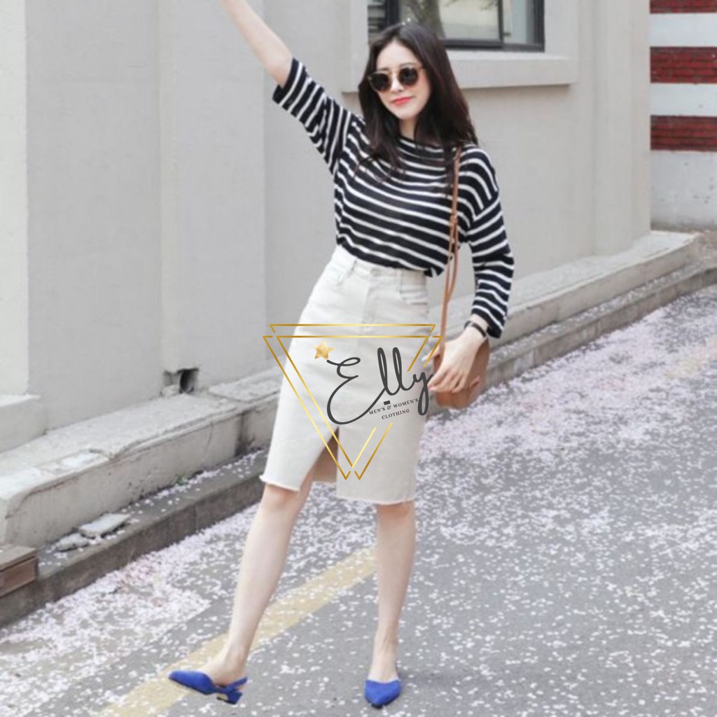 Chân váy Kaki khoá xẻ trước - Kaki chéo | BigBuy360 - bigbuy360.vn