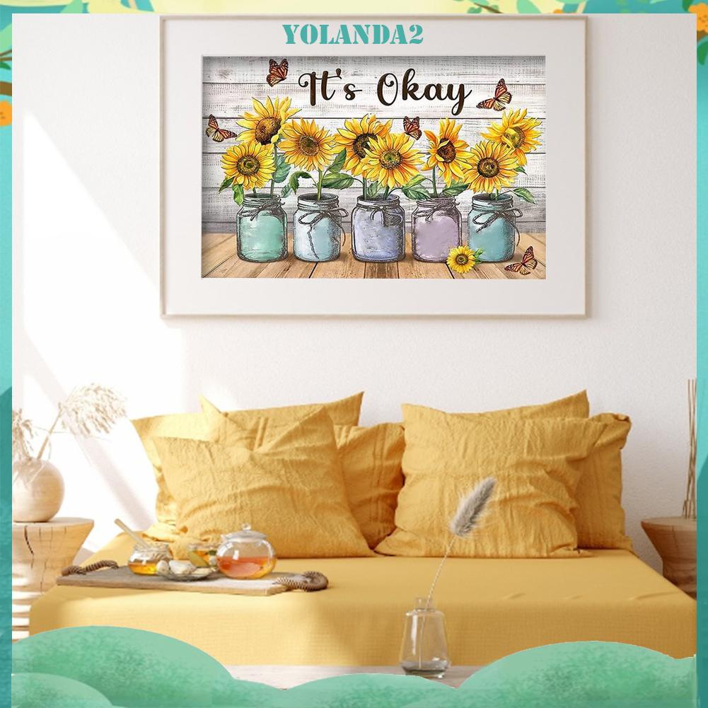 Toàn Bộ Tranh Thêu Chữ Thập 3 Sợi Cotton Hình Hoa Hướng Dương 11ct