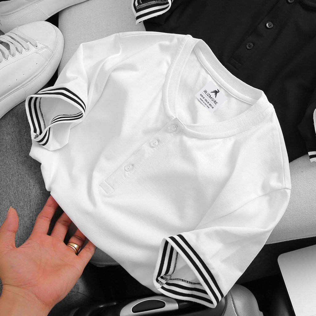 Áo Thun Nam Cổ Trụ Đẹp, Áo Phông Nam Có Cổ Đẹp Cao Cấp Hàng Hiệu Chính Hãng Phong Cách Hàn Quốc Vải Cá Sấu | BigBuy360 - bigbuy360.vn