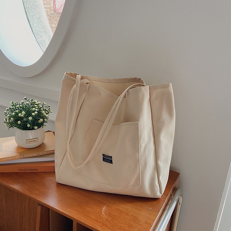 Túi Xách Vải Canvas Ngăn Chứa Rộng Thời Trang Cho Nữ