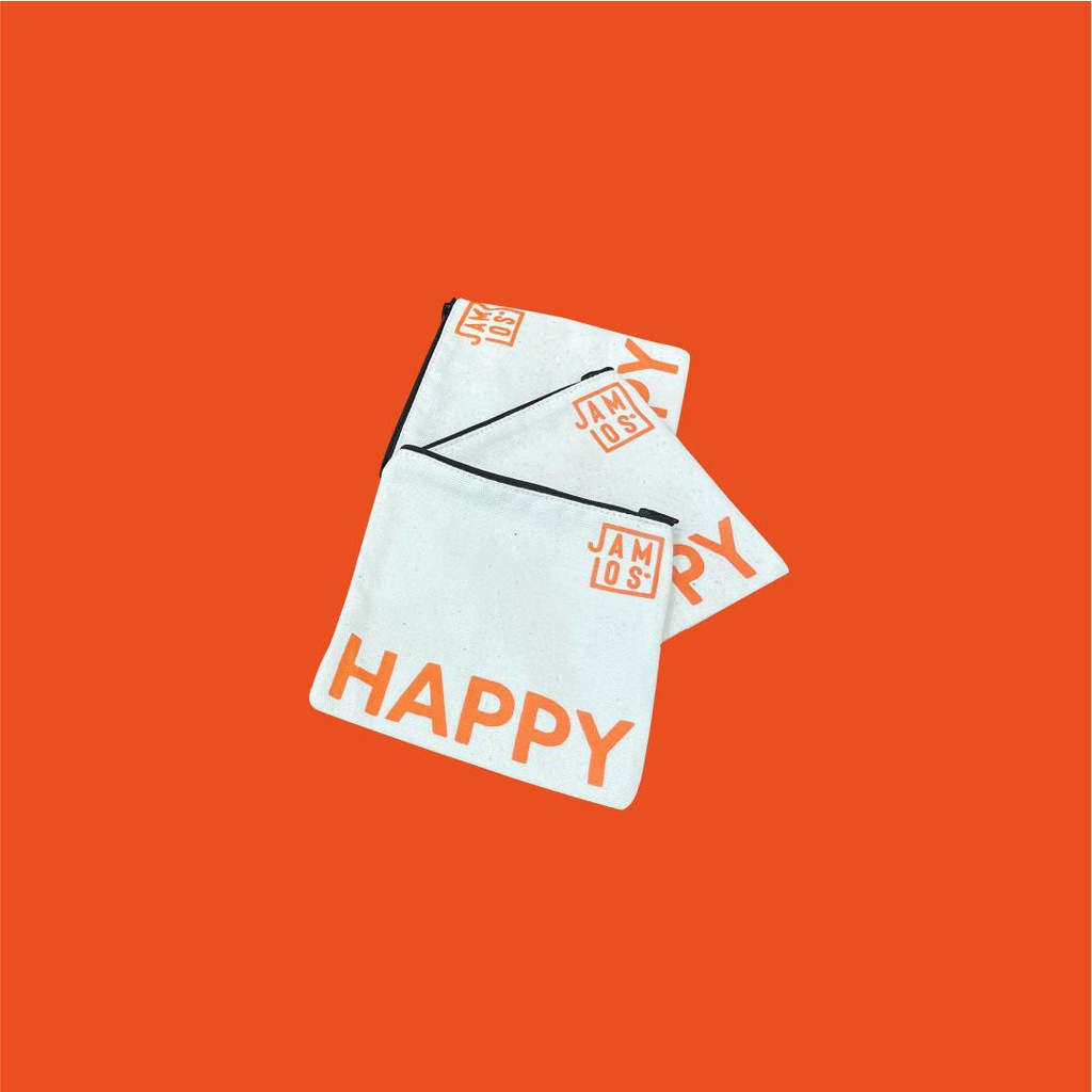 [GIFT] Happy Pouch - Quà tặng túi phụ kiện in chữ Happy