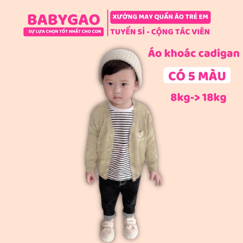 Áo khoác cadigan cho bé BabyGao họa tiết hoạt hình siêu cưng mẫu 2020