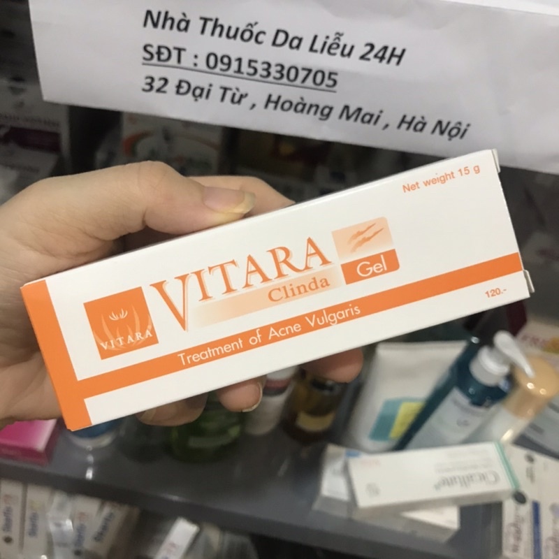 Gel hỗ trợ giảm mụn Vitara clinda gel 15g