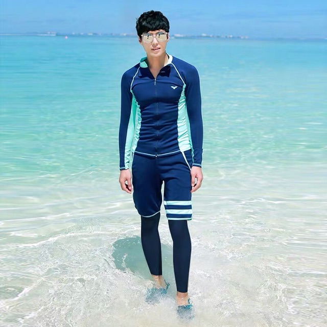 [CÓ BIG SIZE] Đồ bơi dài tay nam nữ áo khoác quần dài xanh mint chất cực đẹp