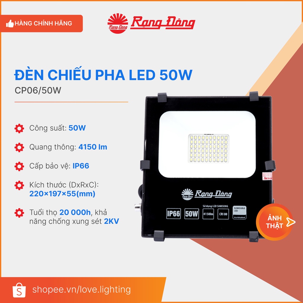 (RẠNG ĐÔNG) Đèn LED chiếu pha 50w CP06 50w