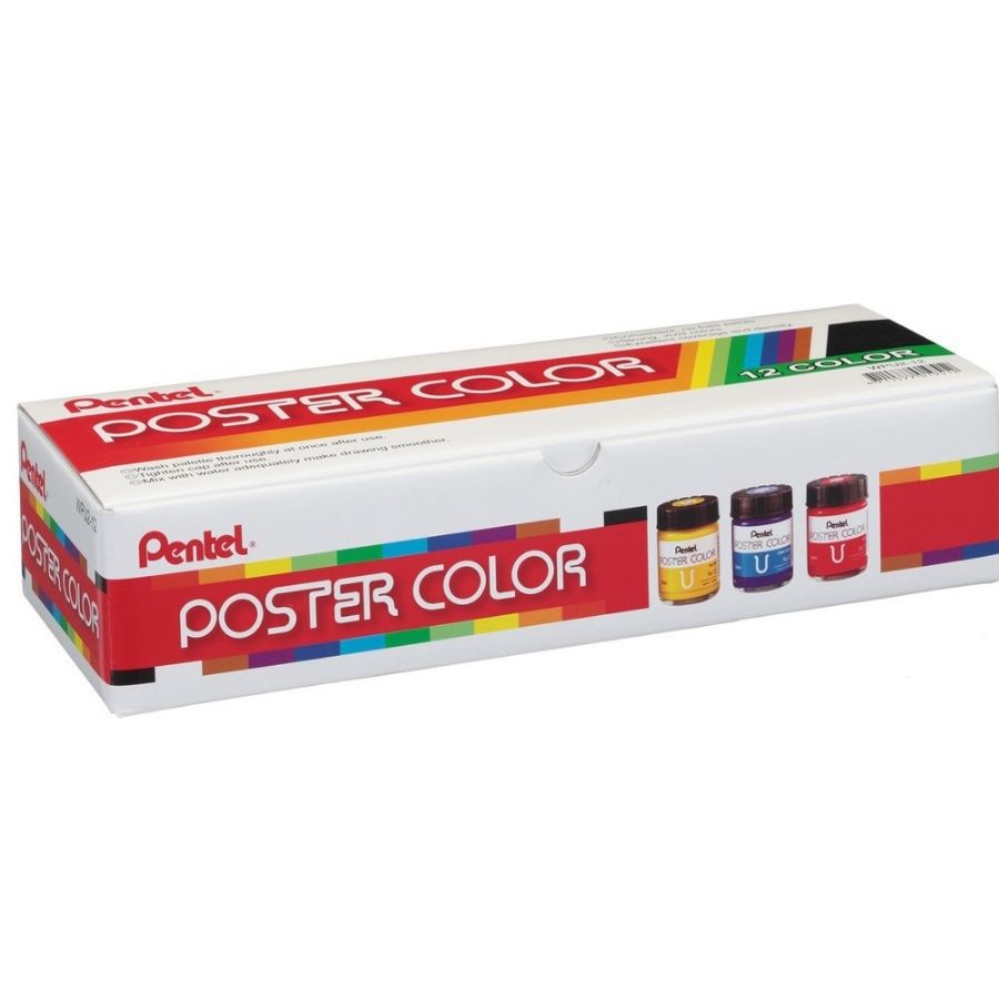 Màu vẽ lọ 12 màu Poster Pentel WPU2-12 (30ml)